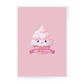 Cupcake Photographic Print, Kawaii Art Print, Cute Food Art, Pink Wall Art, Dessert Decor, Kitchen Art, Sweet Treat Print - Tawshia